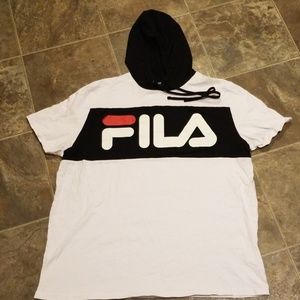 Big fila spell out pullover with hood